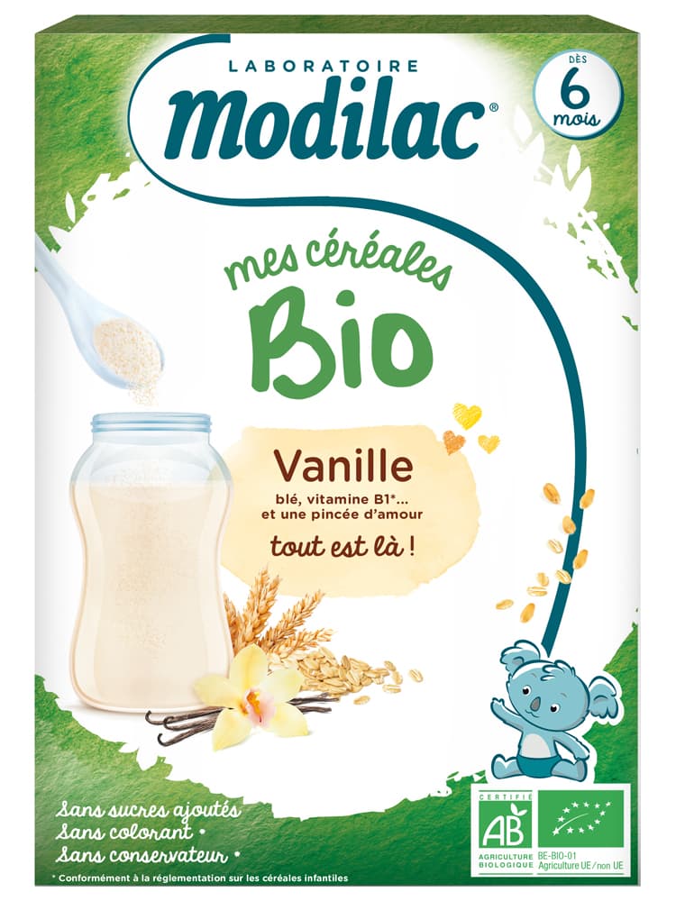 Modilac Céréales Bio Vanille 250 g