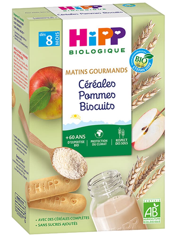 Hipp Céréales Pommes Biscuits Boîte 250 g Dès 8 Mois