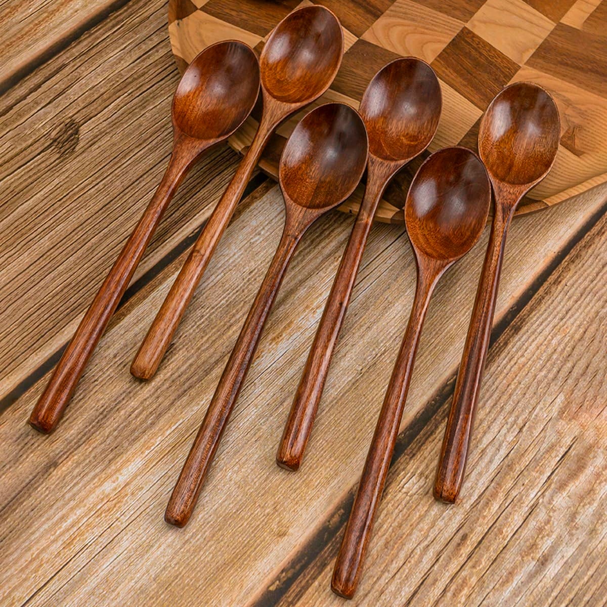 6 pièces/set Cuillères Domicile Cuisine restaurant Coréen Et Style Japonais Bois Pour Potage Et Repas