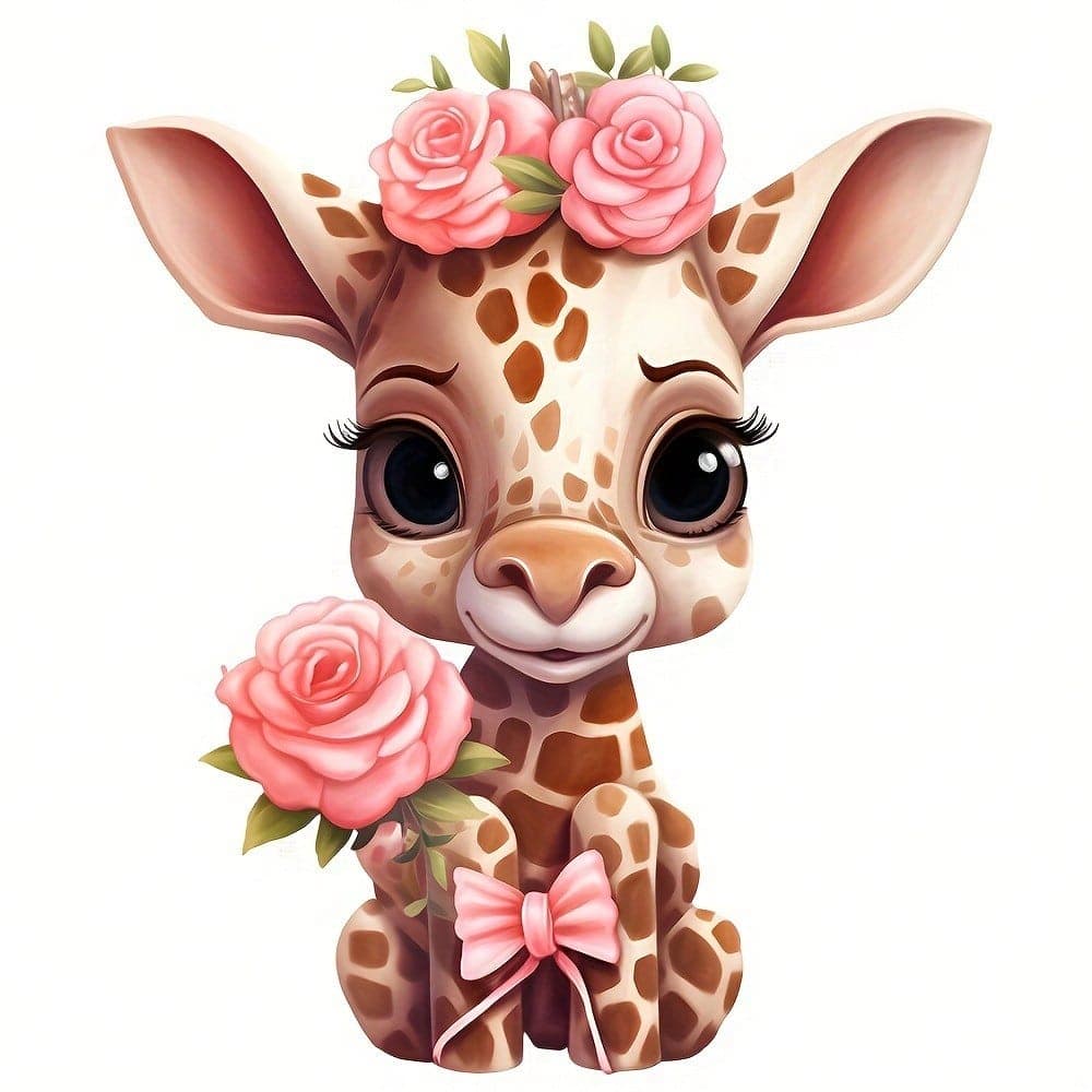 1/2/3 pièces Girafe rose portant des patches de fleurs pour hommes, autocollant lavable à repasser sur les vêtements, T-shirt, sac à dos, casquette