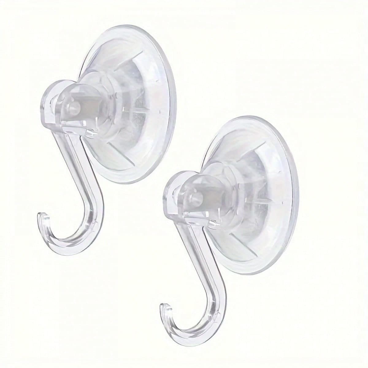 2 pièces Crochets de ventouse en plastique transparent, crochets pratiques faciles à installer pour mur pour la maison, la cuisine, la salle de bain