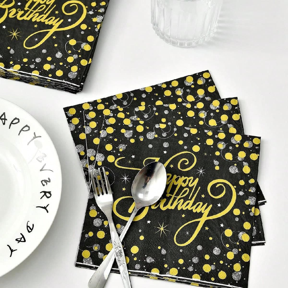 20 pièces Serviettes / Mouchoirs jetables à pois, pour les repas, les festivals, les fêtes