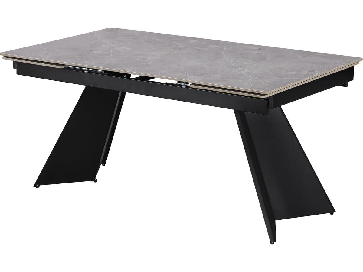 Table de repas extensible en céramique 6 à 10 personnes "Equinoxe" - Gris marbré