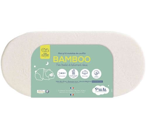 Matelas de couffin Bamboo déhoussable 32x72cm